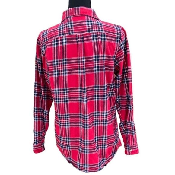 Backpacker red plaid cotton flannel button front shirt size M - Picture 4 of 6